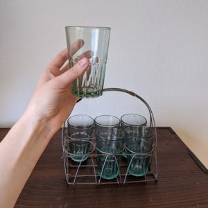 Vintage glass juice caddy